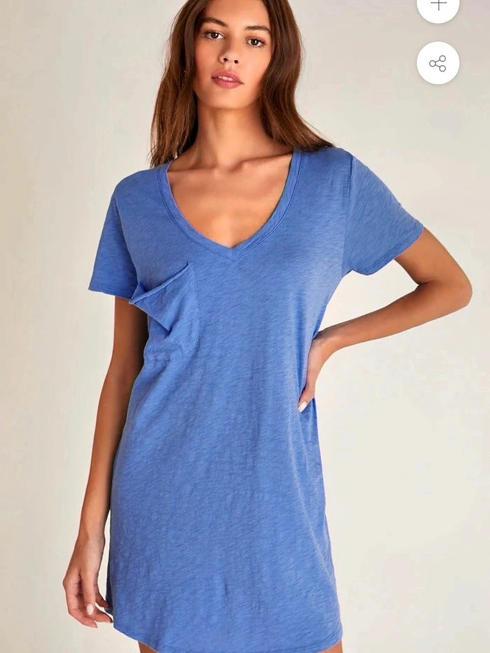 Z Supply T-Shirt Dress Blue Cotton Mini Dress Size Small NWT